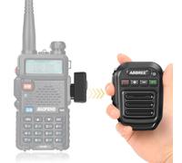 ABBREE Ham Radio Wireless Handheld Speaker Mic, 2 Pin Shoulder Microphone for Baofeng 5RM UV-5R,BF-F8HP PRO,AR-152,K5PLUS,GM-15Pro,UV-5G Plus UV-32 GM21 Walkie Talkie Accessories (Black)