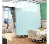ABBRIGE Flame Retardant Hospital Curtain Hanging Medical Privacy Room Divider Cubicle Curtains - Meets for Fire Retardant Testing According to NFPA-701(1 Panel, Lake Blue, 9x8ft)