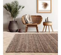 Abbus Boucle Rug for Modern Homes Living Room Bedroom Flatweave Soft Hand Woven Wool Braided Velvety Plain Carpet Luxury Rug Brown XX-Large 240x340 cm (8'x11'2")