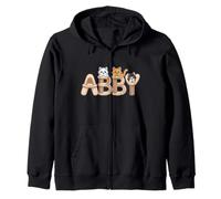 Abby Cat Trees - Personalized Cute Name Word Art Zip Hoodie