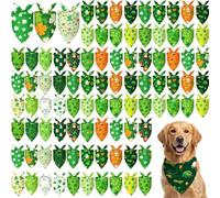 Abbylike 100 Pcs St Patrick's Day Dog Bandanas Bulk Green Shamrocks Bandanas for Dog Triangle Kerchief Bib Scarf for Pet Irish Costume Photo Props Accessories Pet Shops, 25 Styles (25.6 x 17.7 x 17.7)