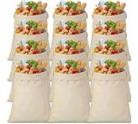 Abbylike 12 Pcs Santa Sublimation Blank Christmas Sacks with Drawstring Large Christmas Natural Cotton Heavy Duty Sack Laundry Bags for Xmas Gift Giving Sublimation Drawstring Bags 18.9 x 26.8 Inch