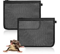 Abbylike 2 Pcs Sugar Glider Nail Trimmer Nails Trimming Pouch Mesh Trim Bag for Guinea Pig Rat Ferrets Small Pets, Black