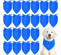 Abbylike 20 Pcs Plain Dog Bandanas, Blue, Small, Polyester, Adjustable, Breathable, DIY Design, Suitable for Dogs & Cats, Ages Puppy to Adult, Perfect for Holidays & Parties