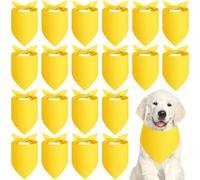 Abbylike 20 Pcs Sublimation Blank Dog Bandanas Plain Bandanas for Dogs Heat Transfer Triangle Bibs DIY for Puppy Cat Pets Birthday Costume Accessories Party Decoration (Yellow,Small)