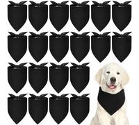Abbylike 20 Pcs Sublimation Blank Dog Bandanas Plain Bandanas for Dogs Heat Transfer Triangle Bibs DIY for Puppy Cat Pets Birthday Costume Accessories Party Decoration (Black,Small)