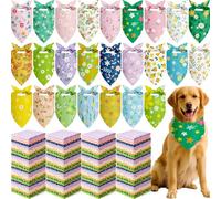 Abbylike 200 Pcs Spring Dog Bandanas Bulk Daisy Flower Bandanas for Dogs Triangle Kerchief Bibs Scarf Set for Pet Spring Floral Costume Photo Props Accessories Pet Shops Groomer, 25 Styles