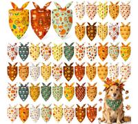 Abbylike 50 Pcs Fall Thanksgiving Dog Bandanas Bulk Animals Leaves Bandanas for Dog Triangle Kerchief Bib Scarf for Pets Autumn Costume Photo Props Accessories Pet Shop, 25 Styles (25.6 x 17.7 x 17.7)