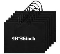Abbylike 6 Pcs 48 x 36 Inch Art Portfolio Bag Large Waterproof Nylon Carry Case Shoulder Strap Poster Board Painting Drawing Sketch Storage Artist Portfolio for Artwork Gift Supplies(Black)