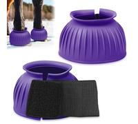 Abbylike Bell Boots for Horses 1 Pair/2 Pair Available, Protect Against Hoof Impact Trauma, Rubber Bell Boots Horse Care for Turnout, No Rub Design Wrap Hook and Loop (M,Purple,1 Pair)