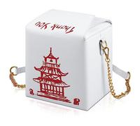 Abbylike Chinese Takeout Box Purse Chinese Purse Tower Print Japanese Purse Sushi Purse Chinese Togo Purse Funky Purse for Women Crossbody Shoulder Box Bag Purse Clutch CHINESE New Year Bag Gift,