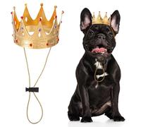 Abbylike Pet King Crown for Halloween Costume Rhinestone Princess Crown for Dog & Cat Cosplay Party Hair Accessories Photos Prop (Medium,Rhinestone)