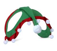 Abbylike Santa Hat for Horse - Fluffy Xmas Cap for Christmas Holiday Parade (Elf Style)
