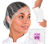 ABC 100 Pack White Micro Nylon Hairnets 21” Size Disposable white Hairnets. Protective Hair Nets. Stretchable Hairnet Caps for Non-Medical Use. Protective Apparel. Lightweight, Breathable. Wholesale
