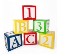 ABC 123 Boxes Party Back to School Decorations - 6PCS Large Paper Blocks with Letters and Numbers, Classroom Wall Decor, Teacher Bulletin Board, School Party Supplies, First Day Photo Props