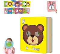ABC Alphabet Flashcards with Animal Masks, Colourful Large Format Flashcards for Letters and Animals, Interactive Flash Cards for Preschool and Nursery, for Children Learning and Playing