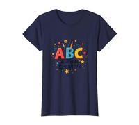 ABC Always Be Creative: Playful Learning Inspiration T-Shirt, Women, Navy, M