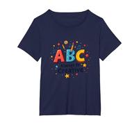 ABC Always Be Creative: Playful Learning Inspiration T-Shirt, Women's Plus, Navy, 1X