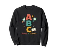 ABC Always Be Curious - Vintage Kids Learning Rocket Book Sweatshirt