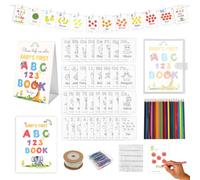 ABC Baby Shower Coloring Keepsake Kit, Number Album Pencils Guest Book Gift