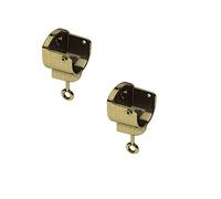 ABC Decor 19mm Metal Curtain Pole Recess brackets, Strong Metal brackets, Antique Brass (2)