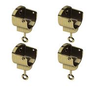ABC Decor 19mm Metal Curtain Pole Recess brackets, Strong Metal brackets, Antique Brass (4)