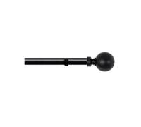 ABC Decor Eyelet Curtain Pole with adjustable bracket, 28 mm Diameter Trade Pole. Traditional Ball Ball Finials, 240 cm, Black