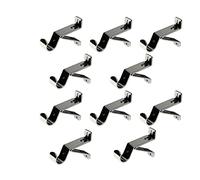 ABC Decor Heavy Duty 28mm Metal Curtain Pole brackets, Strong Metal brackets - Satin Steel (10)