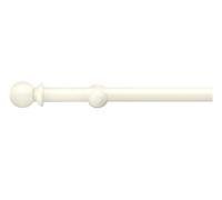 ABC Decor Romantica Eyelet Curtain Pole, Ball Finial, 28mm Diameter, Wood Pole, Pannacotta, 240cm