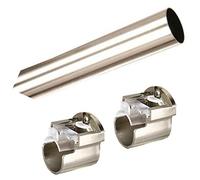 ABC Decor, Satin Steel, 125cm, RECESS Trade Packed EYELET Curtain pole (No Finial & no rings)- pole diameter 28mm