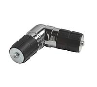 ABC Decor Single Corner curtain pole Joint/Elbow, (Chrome) for use on 28mm curtain bay window