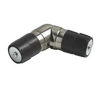 ABC Decor Single Corner curtain pole Joint/Elbow, (Satin Silver) for use on 28mm curtain bay window
