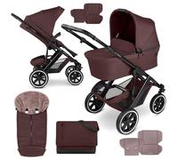 ABC Design Salsa 5 Air Umbra Pushchair Set - 2-in-1 Combination Pushchair from Birth with Pneumatic Tyres & Suspension, Large Baby Tub, Winter Footmuff, Changing Bag & 2 Seat Inserts