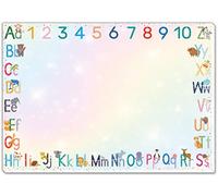 ABC desk pad paper DIN A3 glitter | 25 sheet pad with plenty of space for drawing, writing or doodling | Desk pad for girls & boys | Table pad for Children ABC
