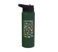 ABC Dino Identification A-Z Types of Dinosaurs Alphabet Boys Stainless Steel Insulated Water Bottle