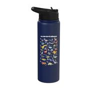 ABC Dino Identification A-Z Types of Dinosaurs Alphabet Boys Stainless Steel Insulated Water Bottle