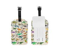 ABC Dinosaurs Alphabets Luggage Tags Leather Travel Suitcase Baggage Tag 1 Piece