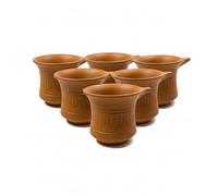 ABC Handcrafted Mitti Clay Coffee Mugs and Tea Cups Handmade Clay Coffee Mug Set Chai ke Cup Pack of 6