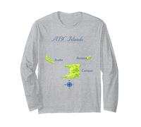 ABC Islands Map Aruba Bonaire Curacao Long Sleeve T-Shirt