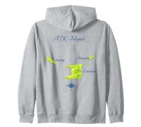 ABC Islands Map Aruba Bonaire Curacao Zip Hoodie