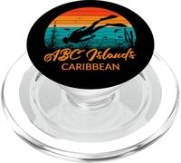 ABC Islands Scuba Diver Retro Sunset Ocean PopSockets PopGrip for MagSafe
