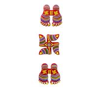 ABC Laxmi charan paduka with Swastik Sticker,Self Adhesive Wall Sticker for Main Door Entrance | Diwali Decoration (3 Pieces)