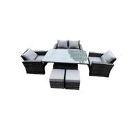 ABC London Rattan Outdoor Furniture 6 Seater With Dining Table