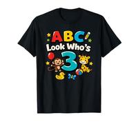 ABC Look Who's 3 Girl Boy Toddler 3rd Birthday T-Shirt