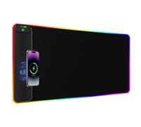 abc.mat Wireless Charging Mouse Pad, 31.5" x 15.8" Large RGB Gaming Mouse Pad, 24 Light Effects, Non-Slip Base, Waterproof Ultra-Smooth Surface