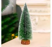 ABC Mini Artificial Christmas Tree 10cm | Bottle Brush Table Décor Tree with Wooden Base | Miniature Xmas Tree for Home, Office, DIY Craft & Christmas Decoration