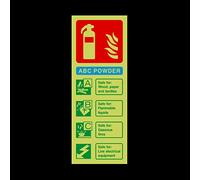 ABC Powder Fire Extinguisher Guide Photoluminescent Plastic Sign - Emergency/Fire Exit/Extinguisher (FE30)