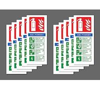 ABC Powder Fire Extinguisher ID Safety sign 200mm x 80mm (Pack of 10 signs) - 1mm flexible Plastic sign