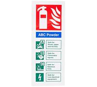 ABC Powder Fire Extinguisher Identification Sign 80mm x 200mm - Self Adhesive (FI.08N-SA)
