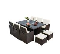 ABC Ralph Cube Rattan Garden Furniture Set 10 Seater (Black)